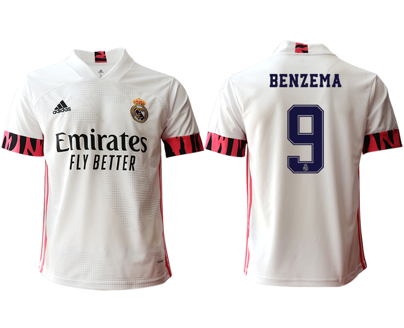 Men 2020-2021 club Real Madrid home aaa version #9 white Soccer Jerseys
